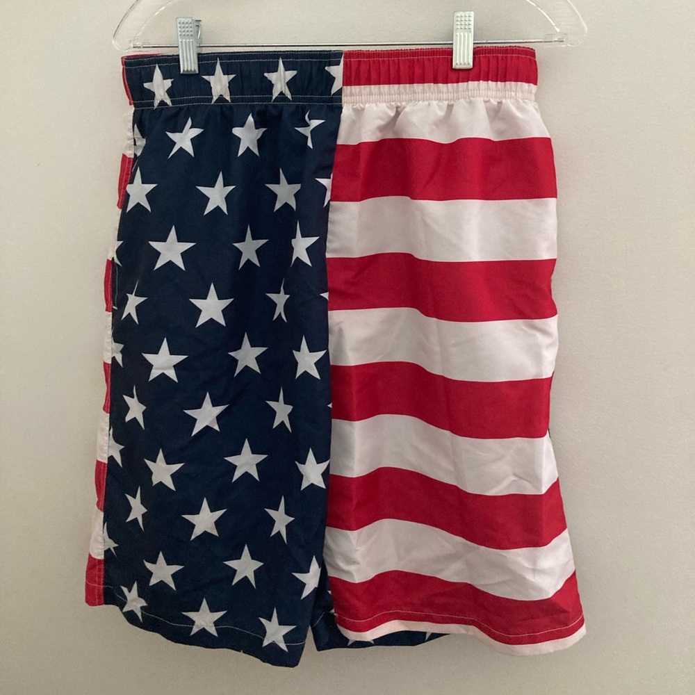 Mens Medium Patriotic Swim Trunks